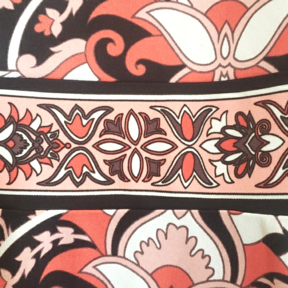 New York & Co Black Coral Paisley Floral Midi Skirt L Large Boho Workwear - Picture 5 of 8